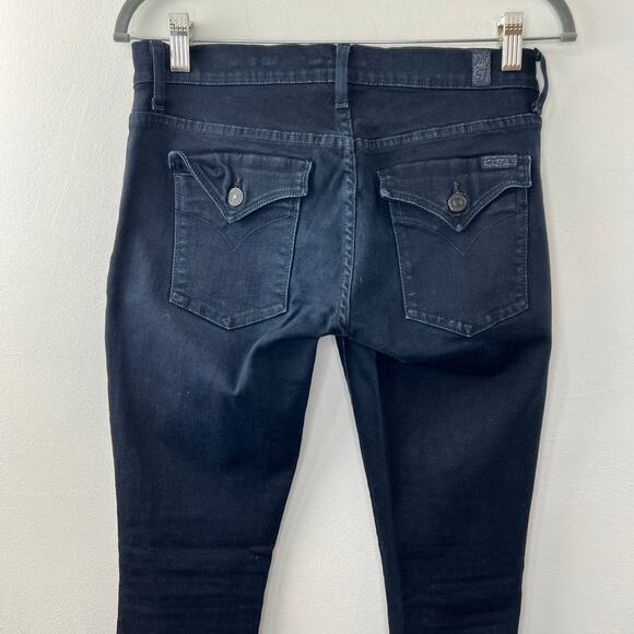 7 FOR ALL MANKIND Blue Dark Wash Flap Pocket Low-Rise Skinny Denim Jeans Sz 29 - Picture 5 of 7